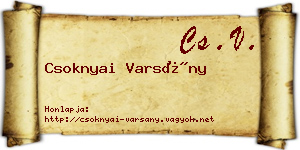 Csoknyai Varsány névjegykártya